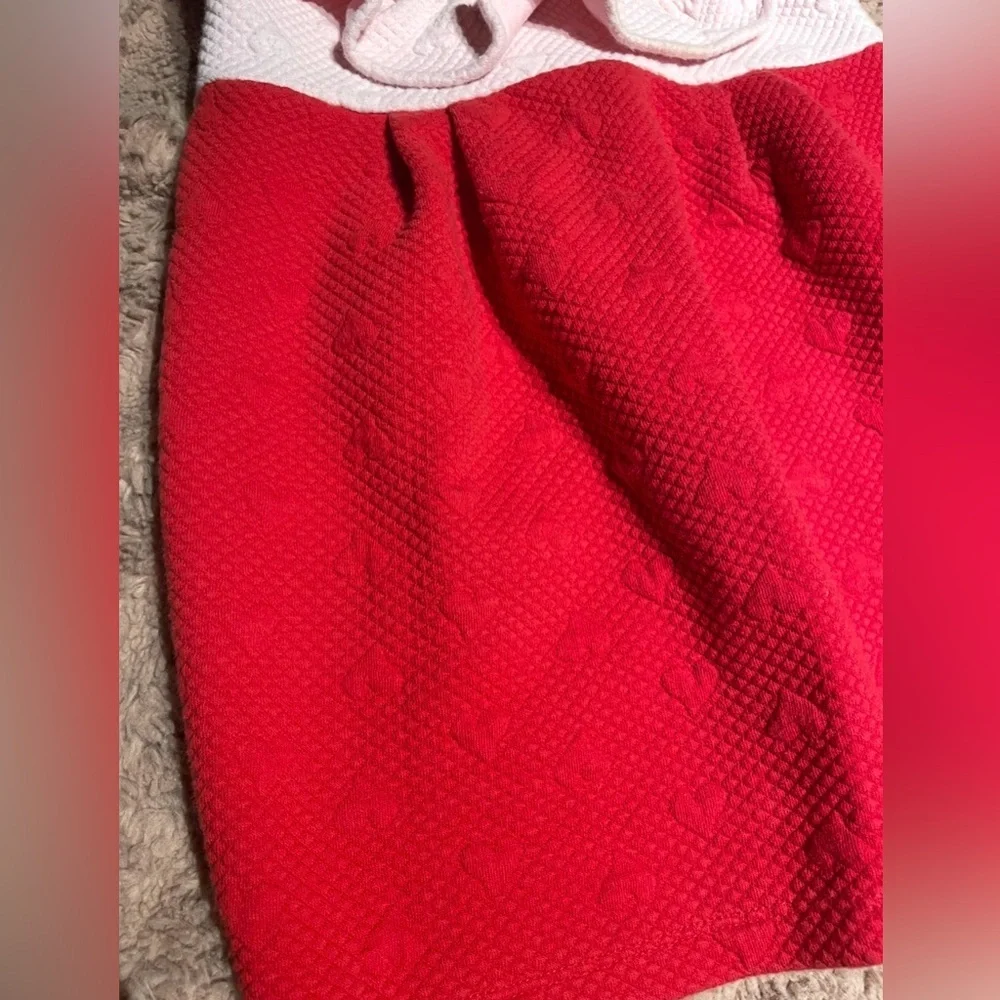 EUC Janie and Jack Pink and Red Heart Ruffle Sleeve Dress